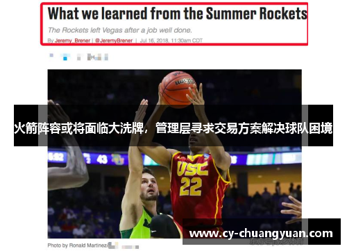 火箭阵容或将面临大洗牌，管理层寻求交易方案解决球队困境
